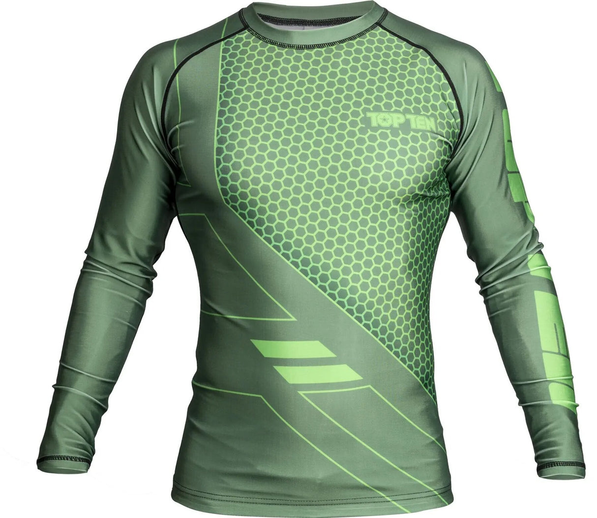 Top Ten Rashguard mit langen Ärmeln "COMBat" - grün, 14124