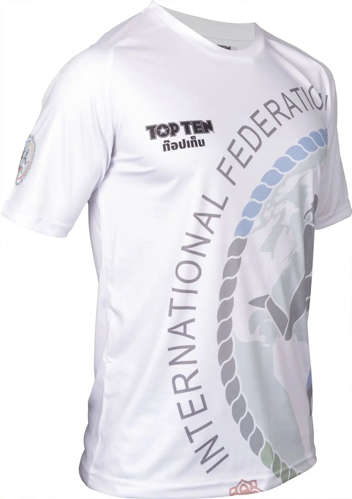 T-shirt d'entraînement Top Ten IFMA Royal Muay - blanc